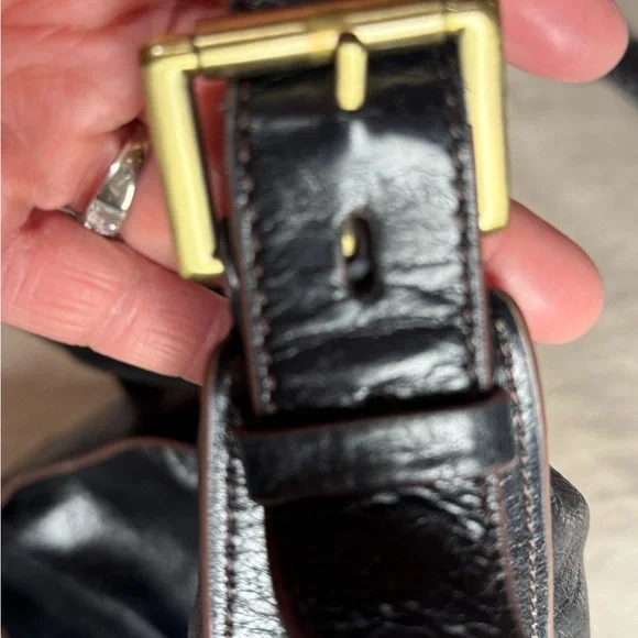 Hobo Marley Black Leather Shoulder Bag Adjustable Strap - Picture 13 of 16